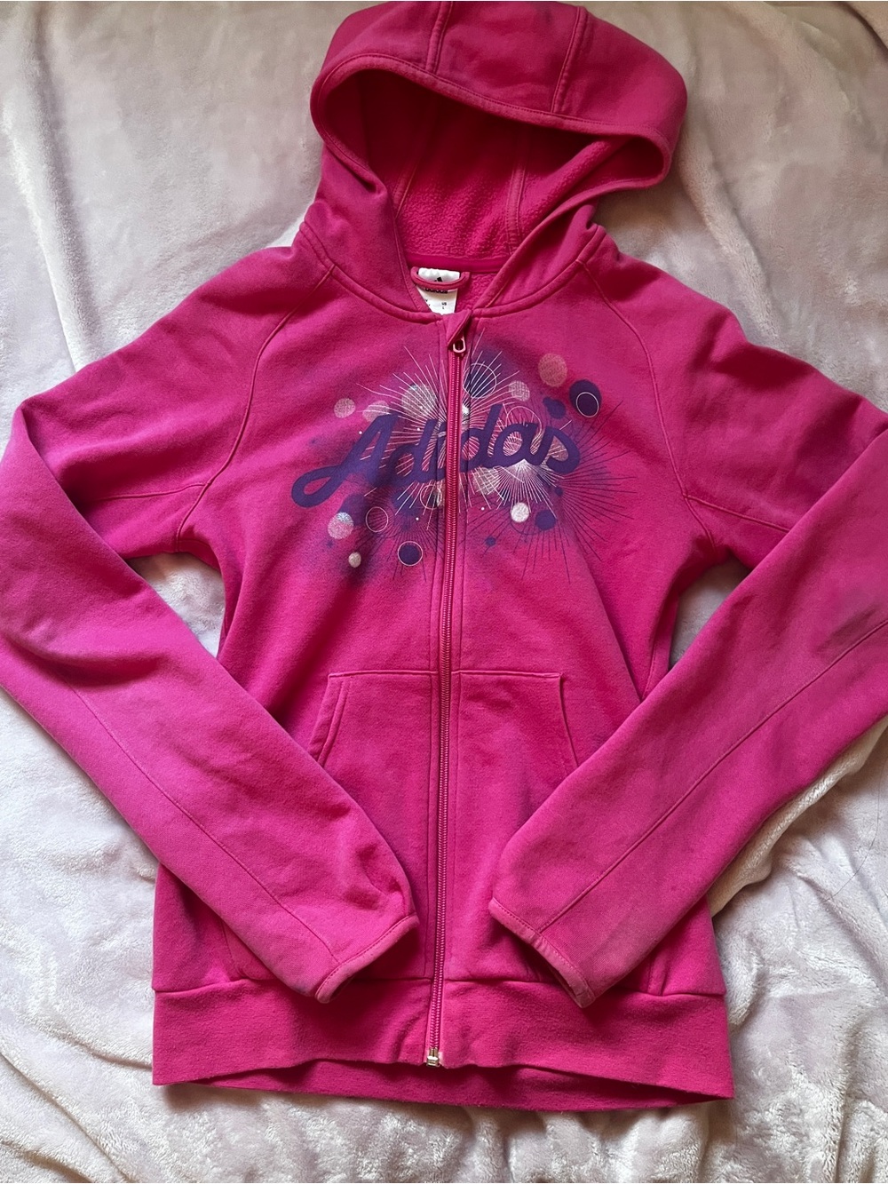 adidas y2k vintage hot pink fitted zip up
